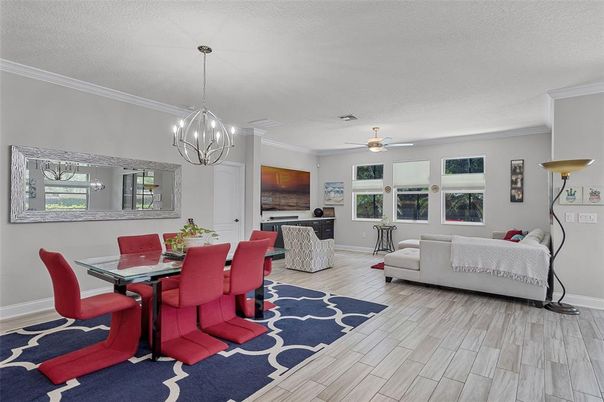 Chandelier, Dining room, Interior, Living room, Pendant Lights, Wood Texture Flooring