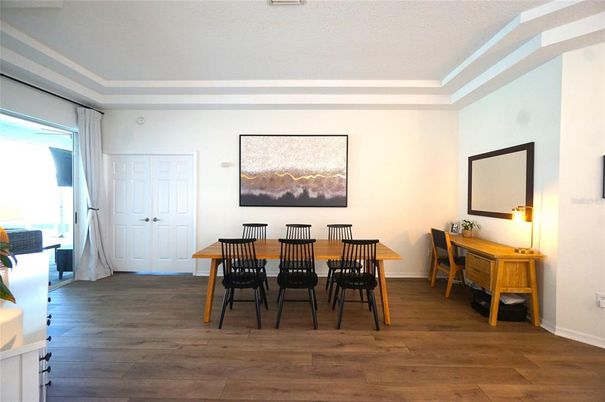 Dining room, Interior, Wood Texture Flooring