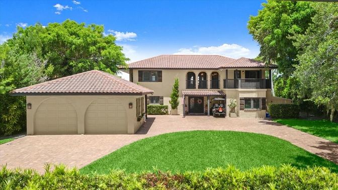Attached, Backyard, Detached Garage, Exterior, Facade, Mediterranean