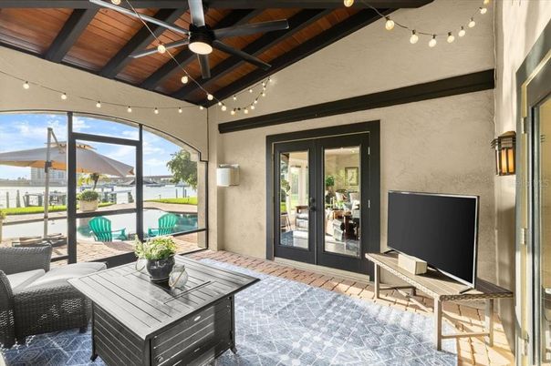 Interior, Sun Room, Water, Wooden Beams, Wooden Ceilings