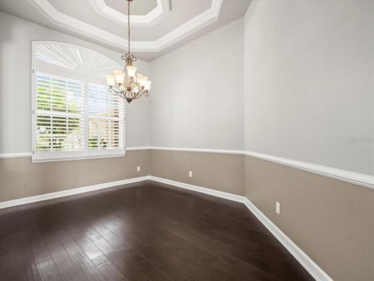 Chandelier, Empty room, Interior, Wood Texture Flooring