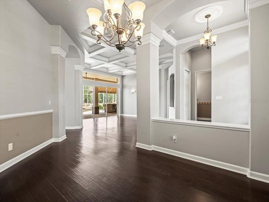 Chandelier, Interior, Wood Texture Flooring
