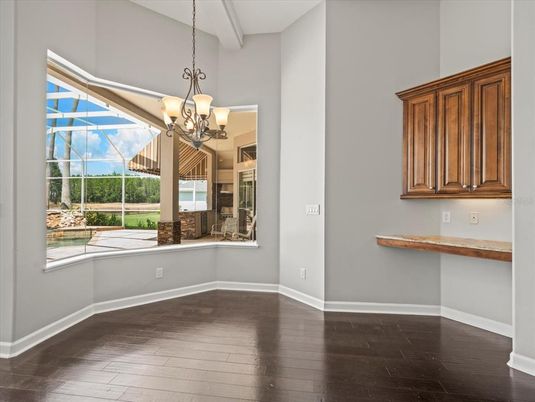 Chandelier, Empty room, Interior, Wood Texture Flooring