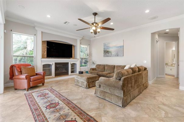 Fireplace, Interior, Living room, Recessed Lighting