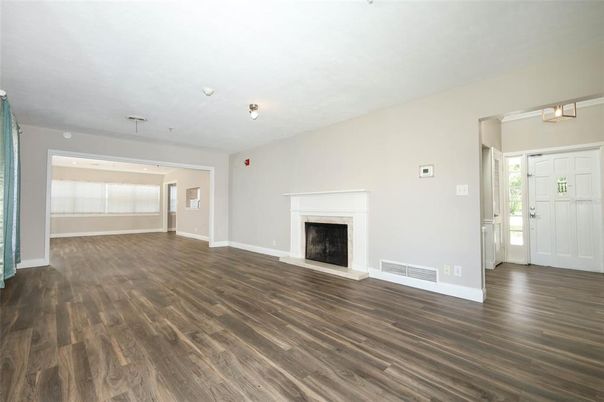 Empty room, Fireplace, Interior, Wood Texture Flooring