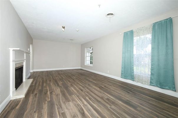 Empty room, Fireplace, Interior, Wood Texture Flooring