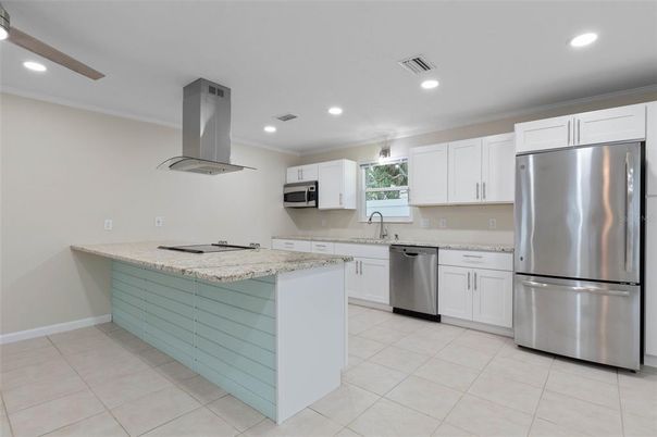 Interior, Kitchen, Recessed Lighting, Stainless Steel Appliances