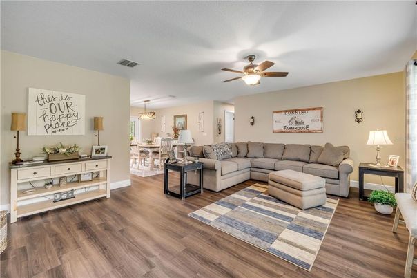 Dining room, Interior, Living room, Pendant Lights, Wood Texture Flooring
