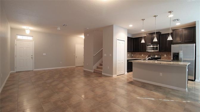 Interior, Kitchen, Pendant Lights, Recessed Lighting, Stainless Steel Appliances