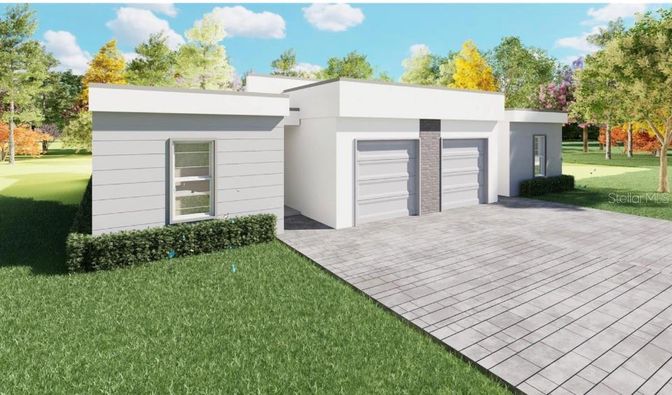 Attached, Backyard, Exterior, Facade, Modern