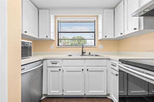 Interior, Kitchen, Stainless Steel Appliances, Wood Texture Flooring