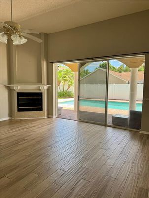 Empty room, Fireplace, Interior, Wood Texture Flooring