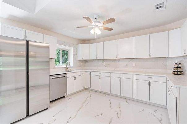 Interior, Kitchen, Marble, Stainless Steel Appliances