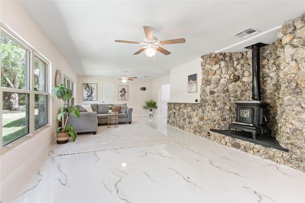 Fireplace, Interior, Living room, Stone Walls