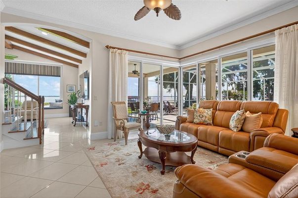 Interior, Living room, Water, Wooden Beams