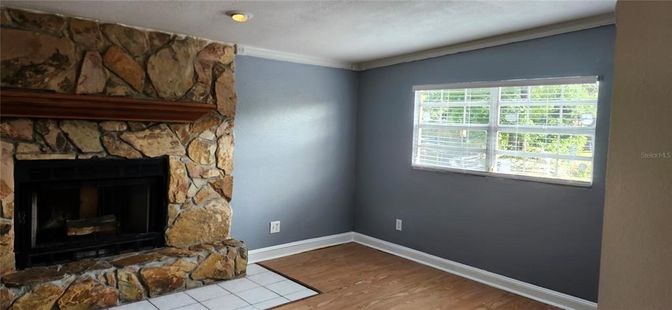 Empty room, Fireplace, Interior, Wood Texture Flooring