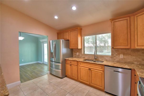 Interior, Kitchen, Recessed Lighting, Wood Texture Flooring