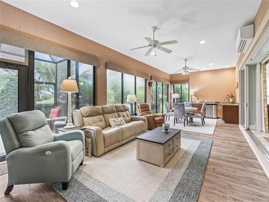 Dining room, Interior, Living room, Recessed Lighting, Wood Texture Flooring