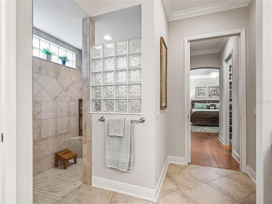 Bathroom, Bedroom, Interior, Recessed Lighting, Wood Texture Flooring