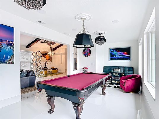 Billiard Table, Game Room, Interior, Living room