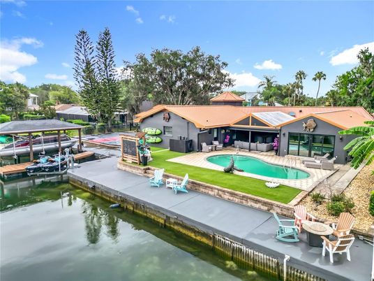 Exterior, Pool, Solar Panels