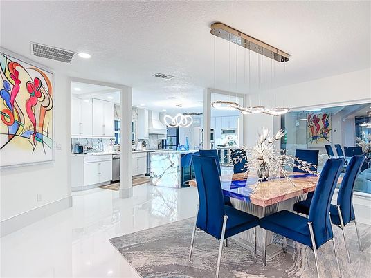 Dining room, Interior, Kitchen, Pendant Lights, Recessed Lighting