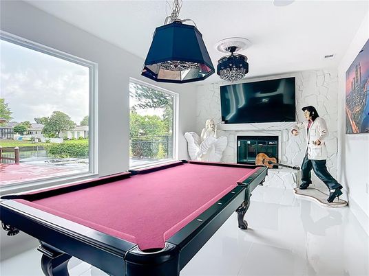 Billiard Table, Fireplace, Game Room, Interior