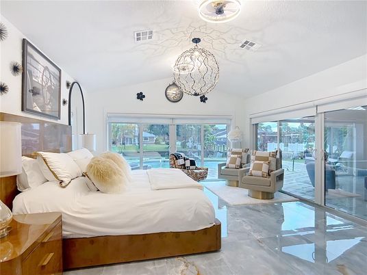 Bedroom, Interior, Pendant Lights