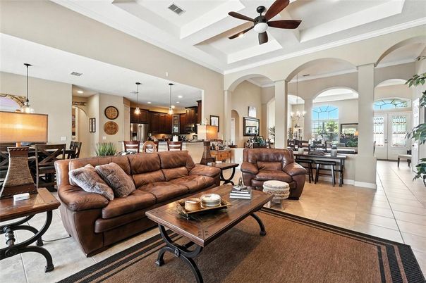 Dining room, Interior, Kitchen, Living room, Pendant Lights, Recessed Lighting, Stainless Steel Appliances