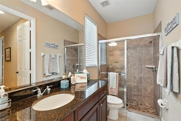 Bathroom, Dual Sink Vanities, Glass Shower, Interior