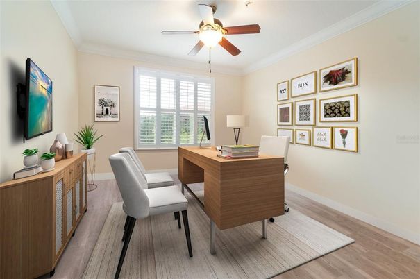 Home Office, Interior, Wood Texture Flooring