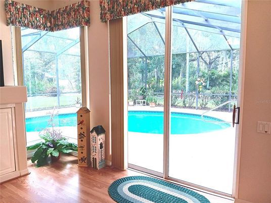 Glass Ceilings, Interior, Pool, Sun Room, Wood Texture Flooring