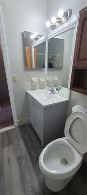 Bathroom, Dual Sink Vanities, Interior, Wood Texture Flooring