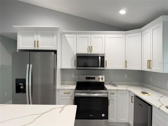 Interior, Kitchen, Recessed Lighting, Stainless Steel Appliances