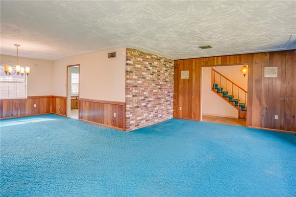 Chandelier, Empty room, Interior, Wooden Walls