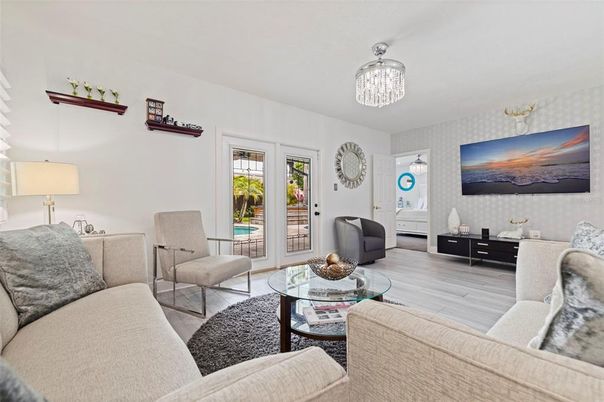 Chandelier, Interior, Living room, Wood Texture Flooring