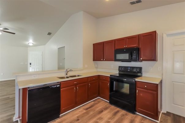 Interior, Kitchen, Wood Texture Flooring