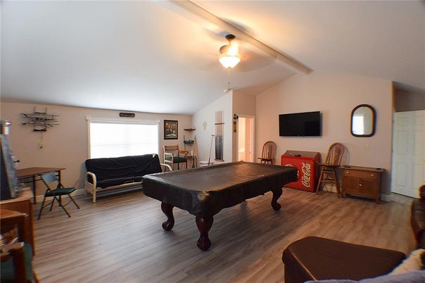 Billiard Table, Game Room, Interior, Wood Texture Flooring