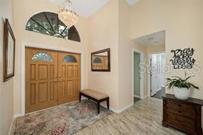 Chandelier, Interior, Wood Texture Flooring