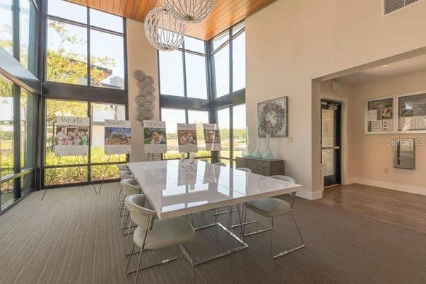 Dining room, Interior, Pendant Lights, Wooden Ceilings, Wood Texture Flooring
