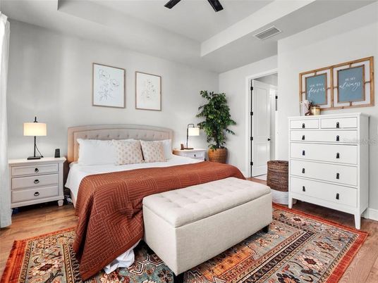 Bedroom, Interior, Wood Texture Flooring