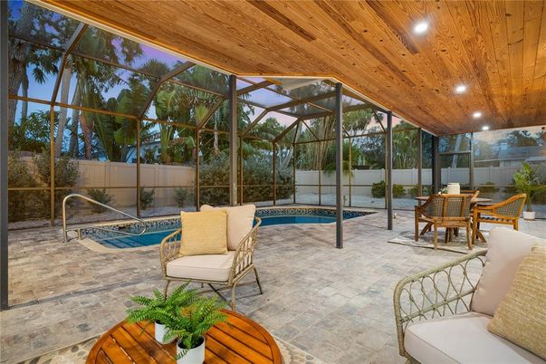 Glass Ceilings, Interior, Pool, Recessed Lighting, Sun Room, Wooden Ceilings