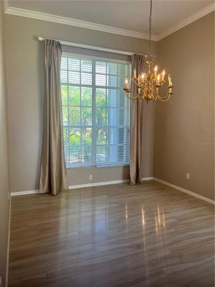 Chandelier, Empty room, Interior, Wood Texture Flooring