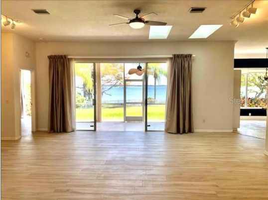 Empty room, Interior, Water, Wood Texture Flooring