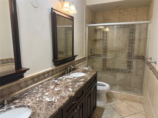 Bathroom, Dual Sink Vanities, Glass Shower, Interior