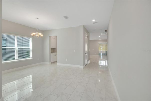 Chandelier, Empty room, Interior, Marble, Recessed Lighting