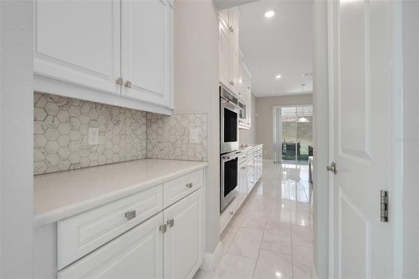Interior, Kitchen, Marble, Recessed Lighting, Stainless Steel Appliances