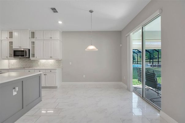 Interior, Kitchen, Marble, Pendant Lights, Recessed Lighting