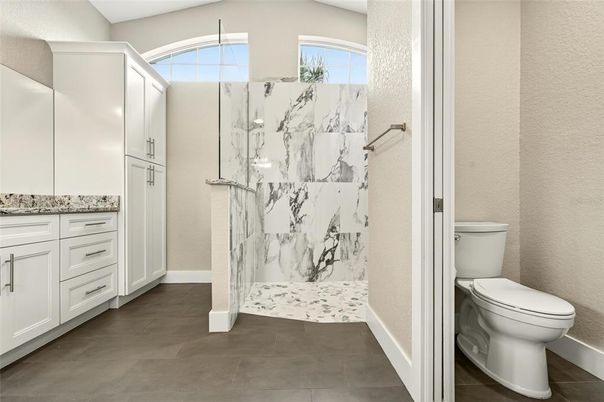 Bathroom, Glass Shower, Interior, Marble Walls