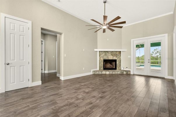 Empty room, Fireplace, Interior, Wood Texture Flooring